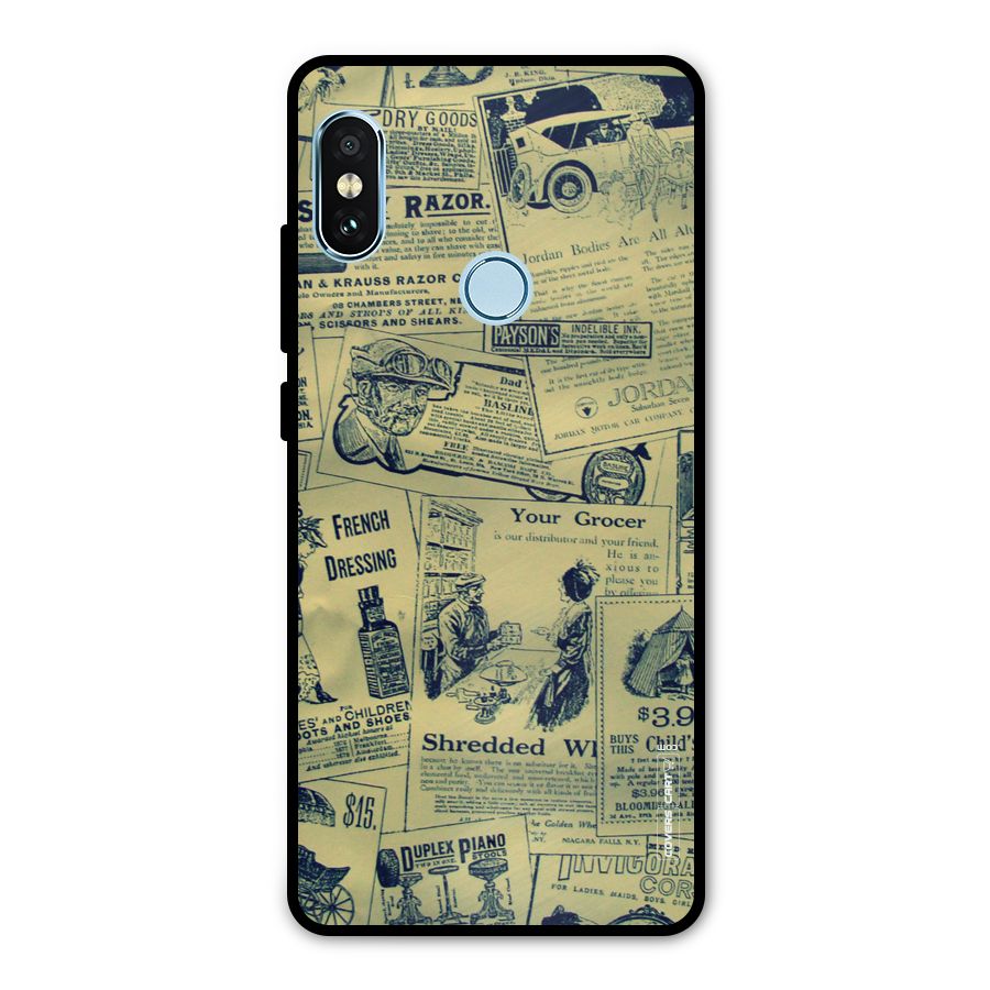 Vintage Newspaper Cutouts Metal Back Case for Redmi Note 5 Pro