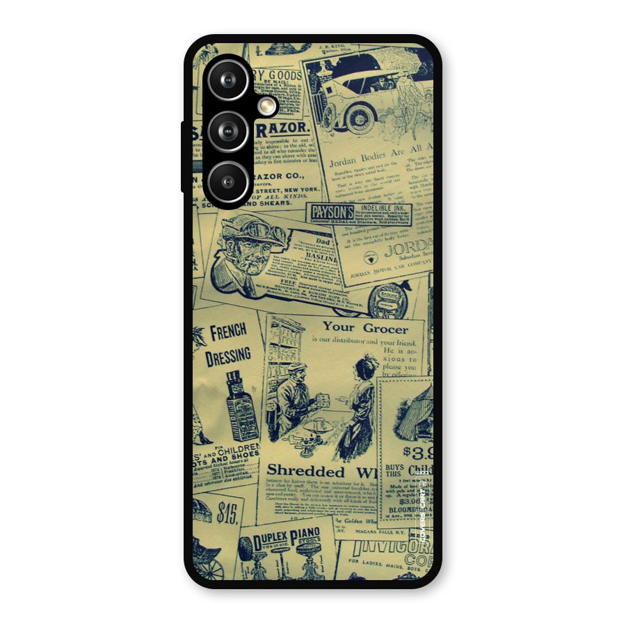 Vintage Newspaper Cutouts Metal Back Case for Samsung Galaxy M54