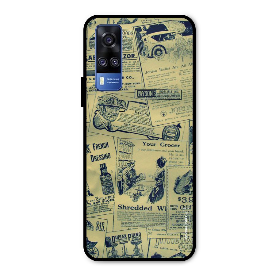 Vintage Newspaper Cutouts Metal Back Case for Vivo Y51A