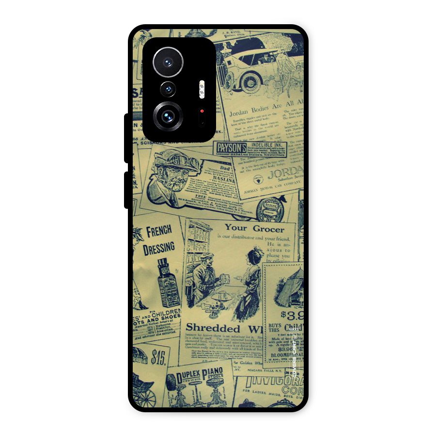 Vintage Newspaper Cutouts Metal Back Case for Xiaomi 11T Pro