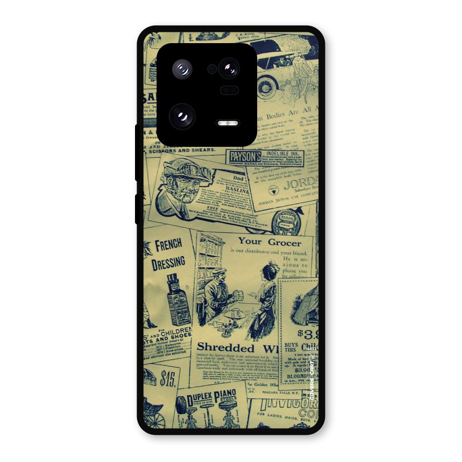 Vintage Newspaper Cutouts Metal Back Case for Xiaomi 13 Pro