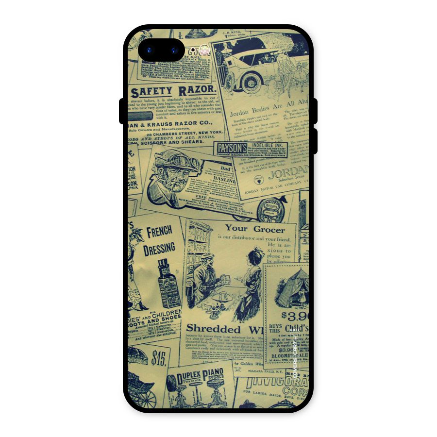 Vintage Newspaper Cutouts Metal Back Case for iPhone 7 Plus