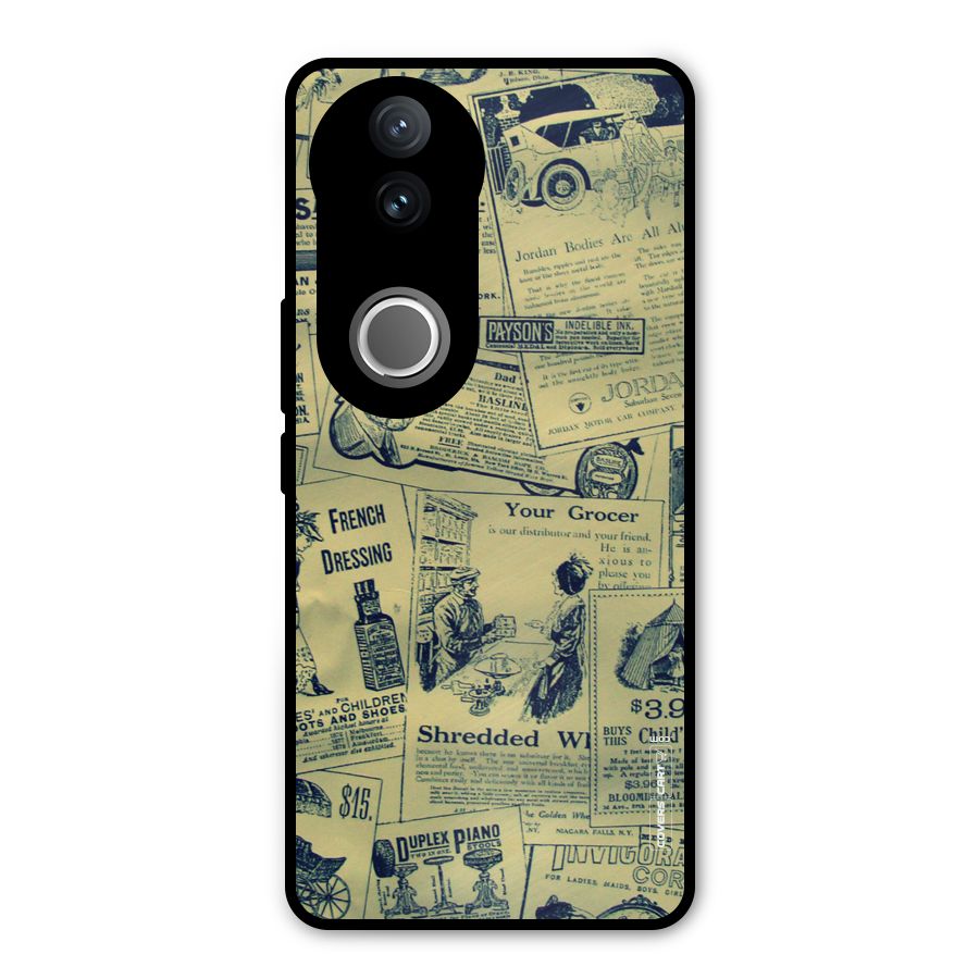 Vintage Newspaper Cutouts Metal Back Case for iQOO Z10R