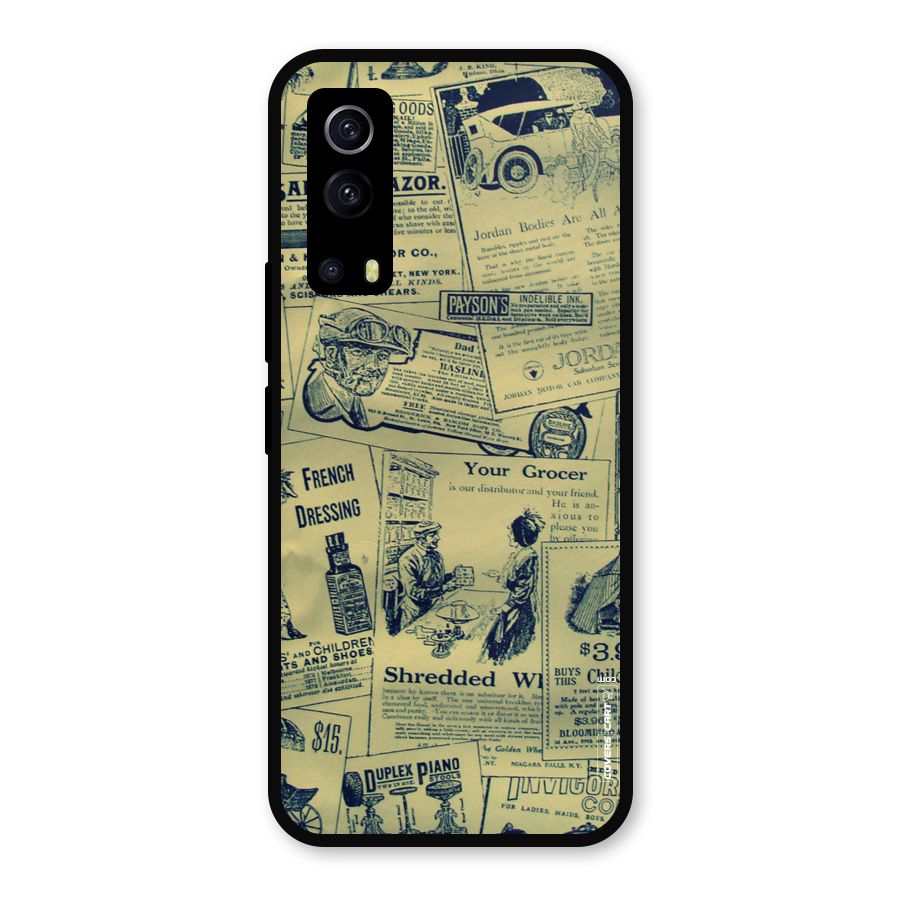Vintage Newspaper Cutouts Metal Back Case for iQOO Z3