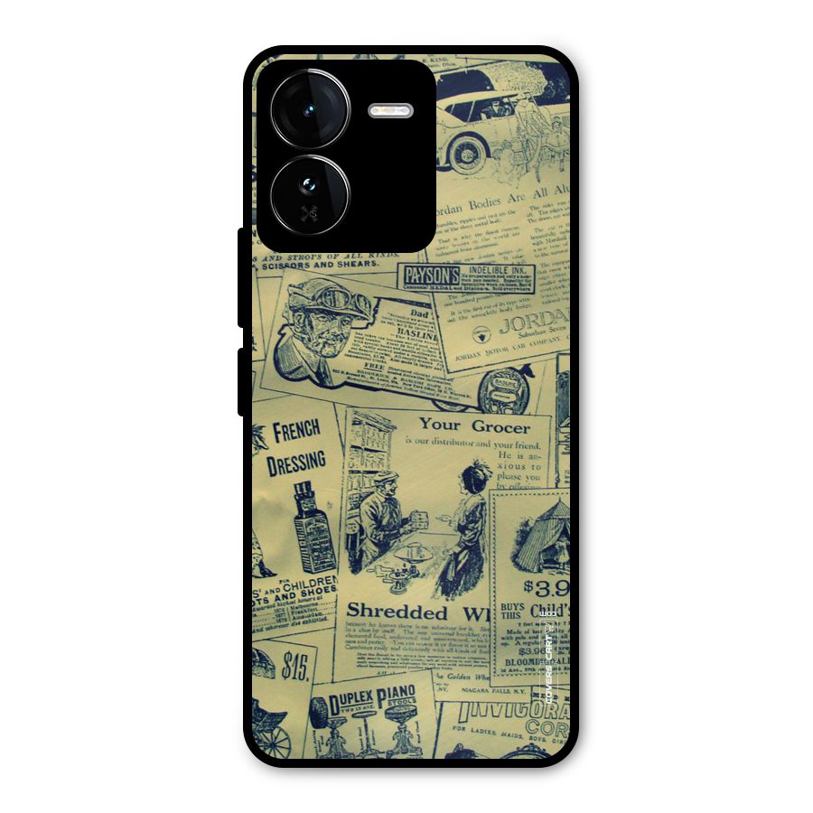 Vintage Newspaper Cutouts Metal Back Case for iQOO Z9