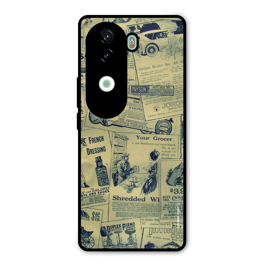 Vintage Newspaper Cutouts Metal Back Case for iQOO Z9s