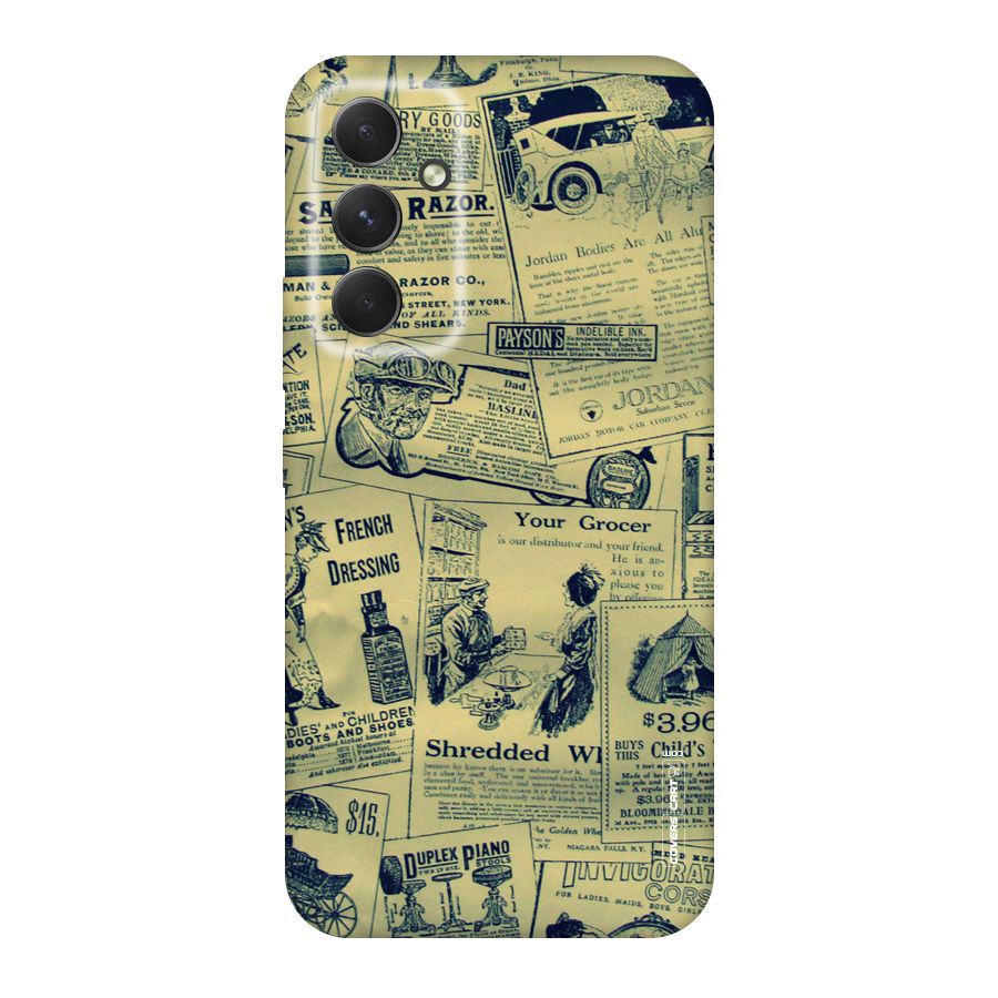 Vintage Newspaper Cutouts Original Polycarbonate Back Case for Galaxy A54