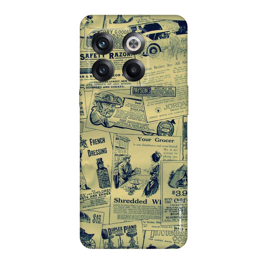 Vintage Newspaper Cutouts Original Polycarbonate Back Case for OnePlus 10T