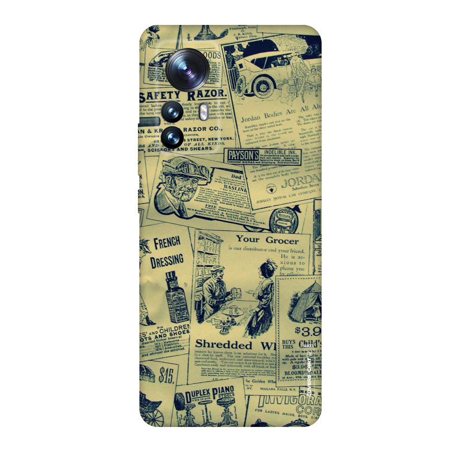 Vintage Newspaper Cutouts Original Polycarbonate Back Case for Xiaomi 12 Pro