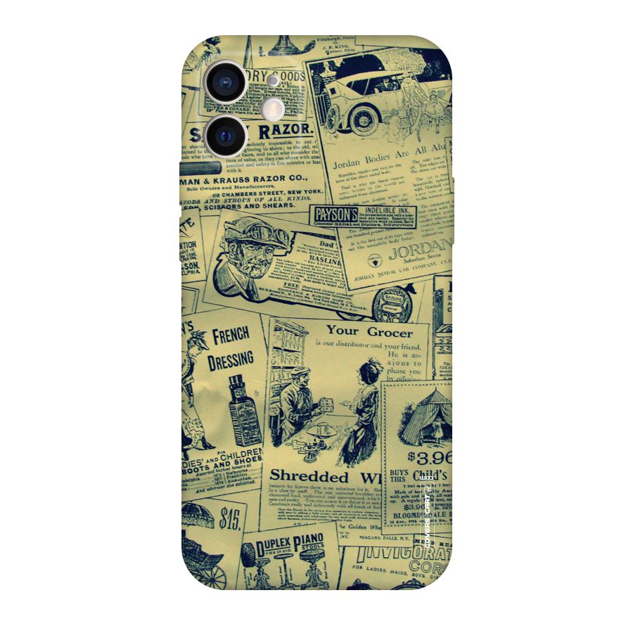 Vintage Newspaper Cutouts Original Polycarbonate Back Case for iPhone 12