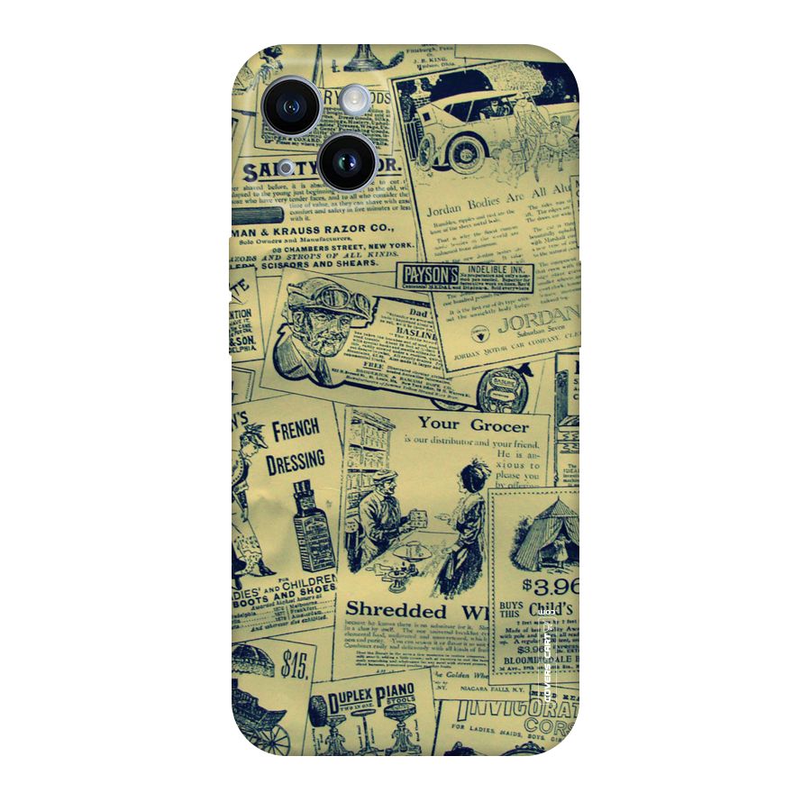 Vintage Newspaper Cutouts Original Polycarbonate Back Case for iPhone 14