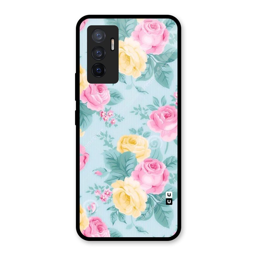 Vintage Pastels Glass Back Case for Vivo V23e