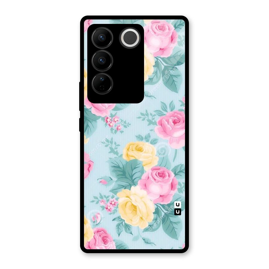 Vintage Pastels Glass Back Case for Vivo V27 Pro