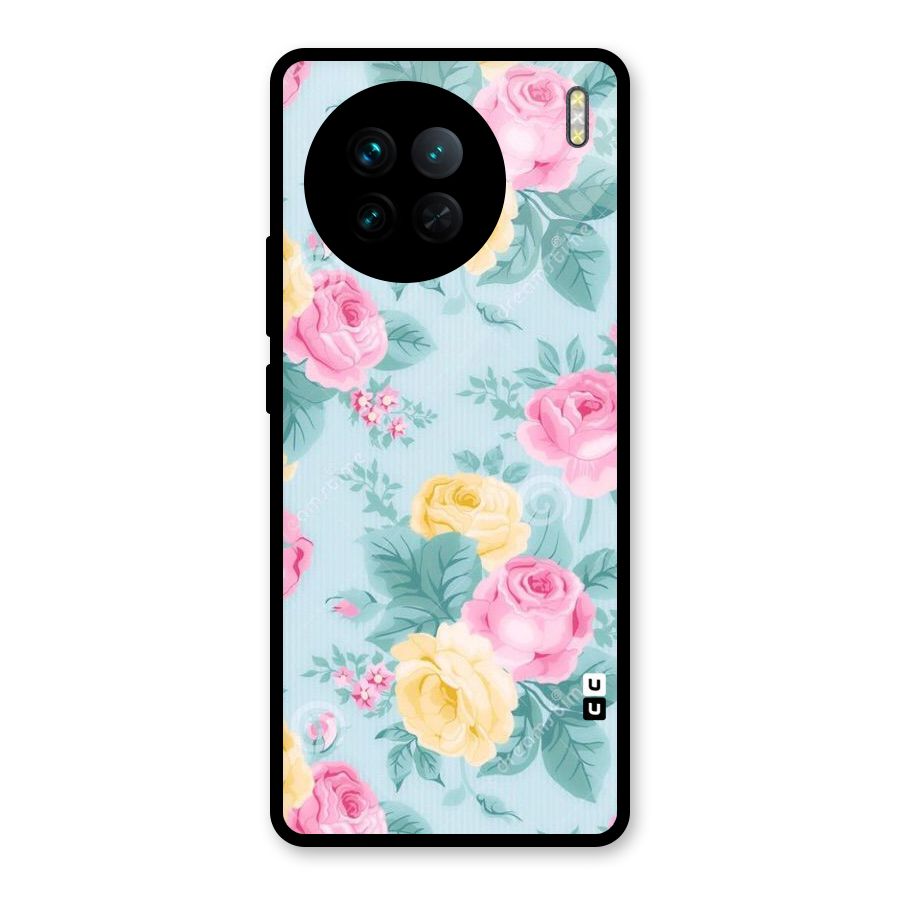 Vintage Pastels Glass Back Case for Vivo X90