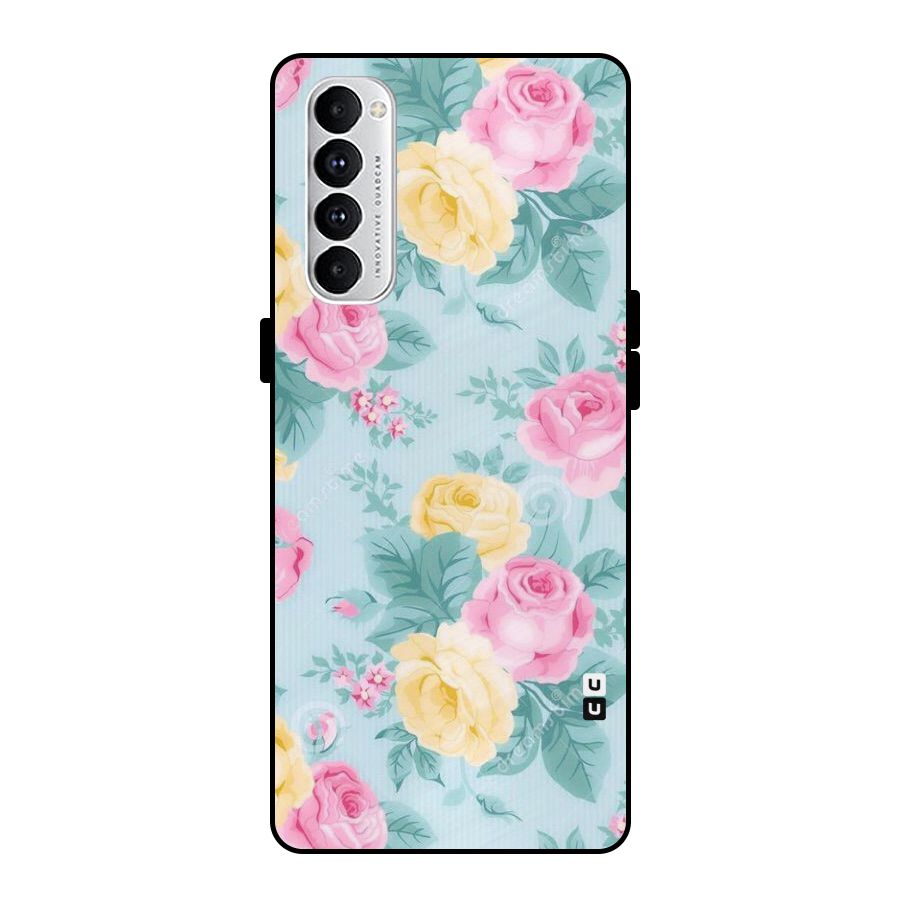 Vintage Pastels Metal Back Case for Oppo Reno4 Pro