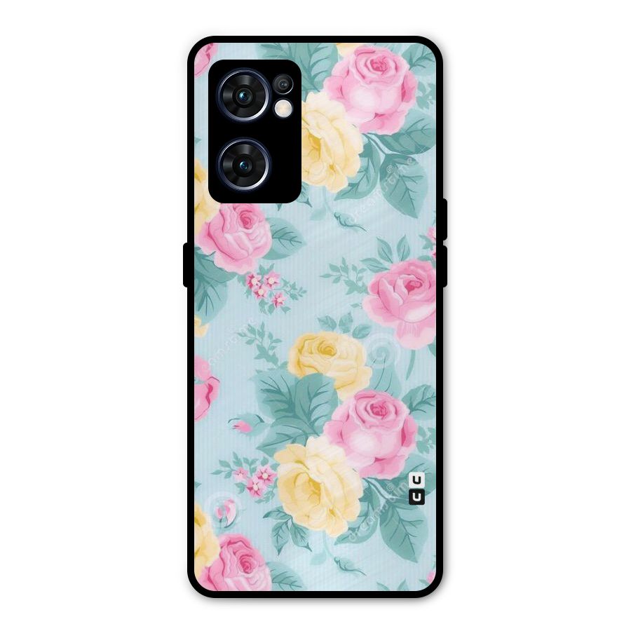 Vintage Pastels Metal Back Case for Oppo Reno7 5G