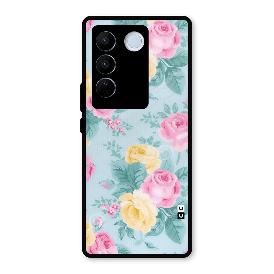 Vintage Pastels Metal Back Case for Vivo V27 Pro