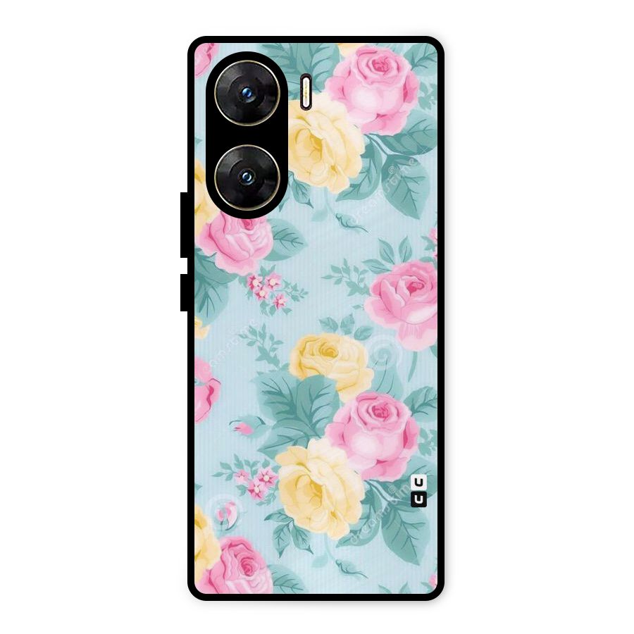 Vintage Pastels Metal Back Case for Vivo V29e