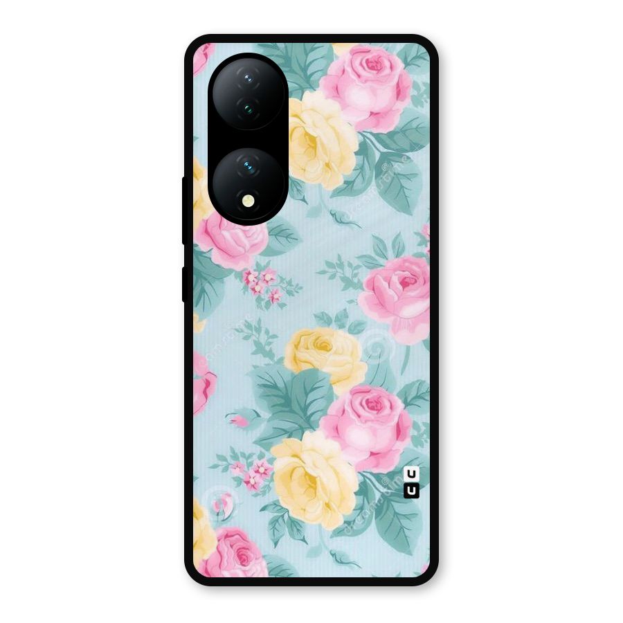 Vintage Pastels Metal Back Case for Vivo Y100a