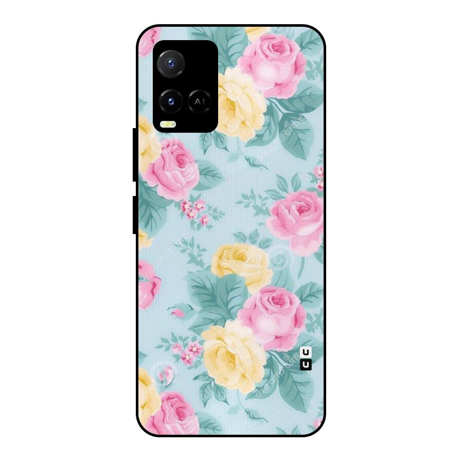 Vintage Pastels Metal Back Case for Vivo Y33s