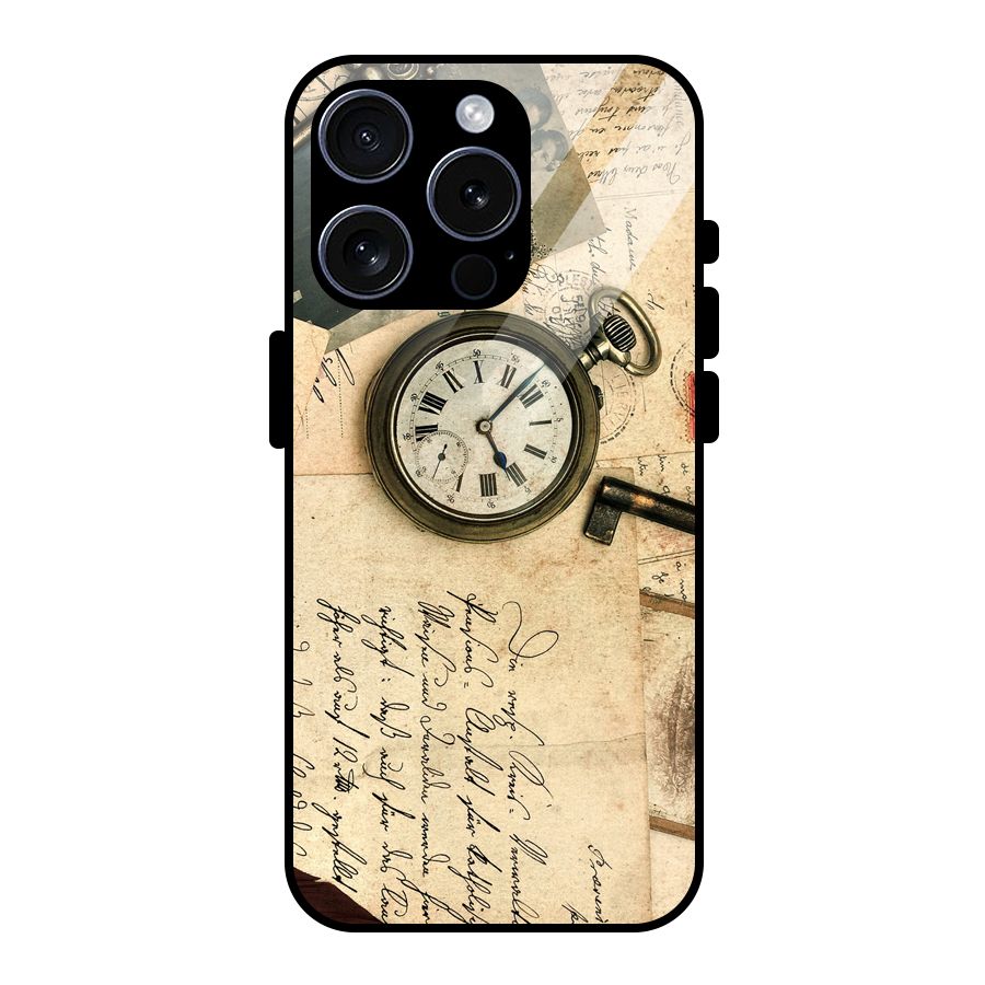 Vintage Post Cards Glass Back Case for iPhone 15 Pro