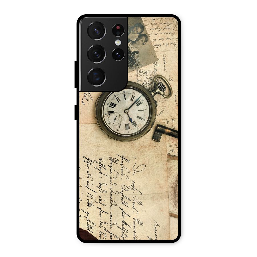 Vintage Post Cards Metal Back Case for Galaxy S21 Ultra 5G
