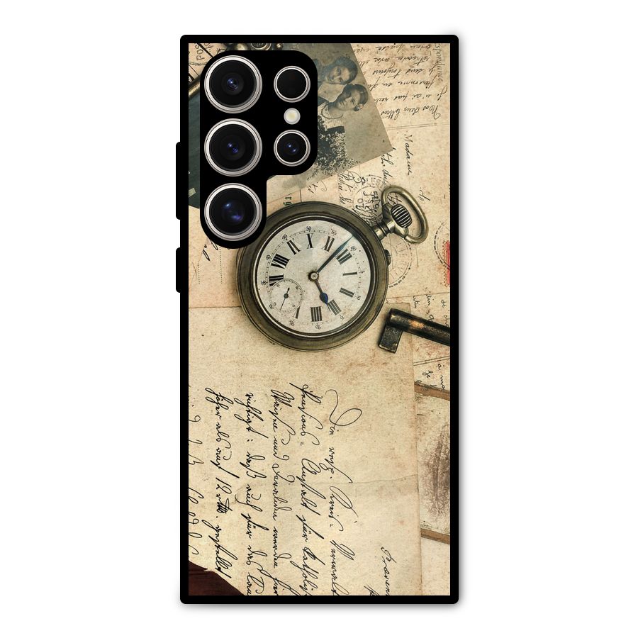 Vintage Post Cards Metal Back Case for Galaxy S24 Ultra