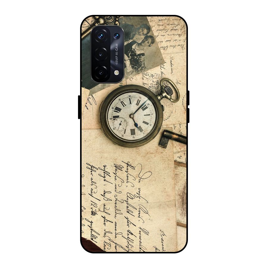 Vintage Post Cards Metal Back Case for Oppo A74 5G