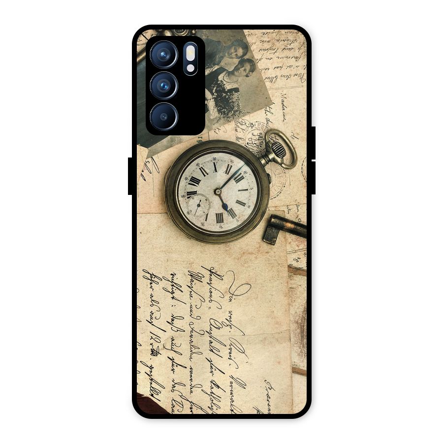 Vintage Post Cards Metal Back Case for Oppo Reno6 5G