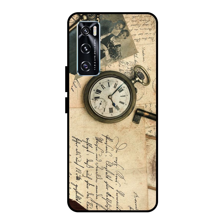 Vintage Post Cards Metal Back Case for Vivo V20 SE