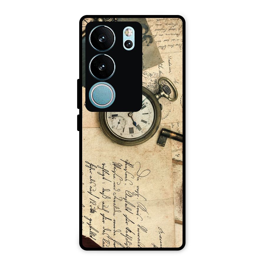 Vintage Post Cards Metal Back Case for Vivo V29 Pro