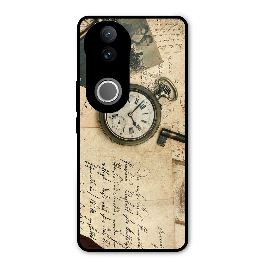 Vintage Post Cards Metal Back Case for Vivo V50e
