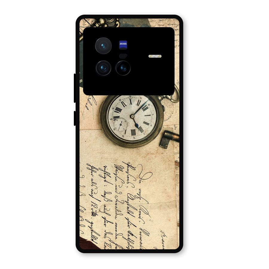 Vintage Post Cards Metal Back Case for Vivo X80