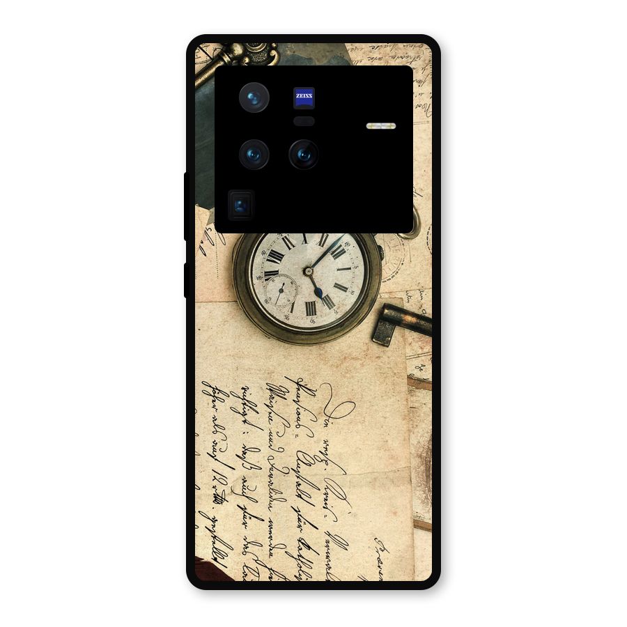 Vintage Post Cards Metal Back Case for Vivo X80 Pro