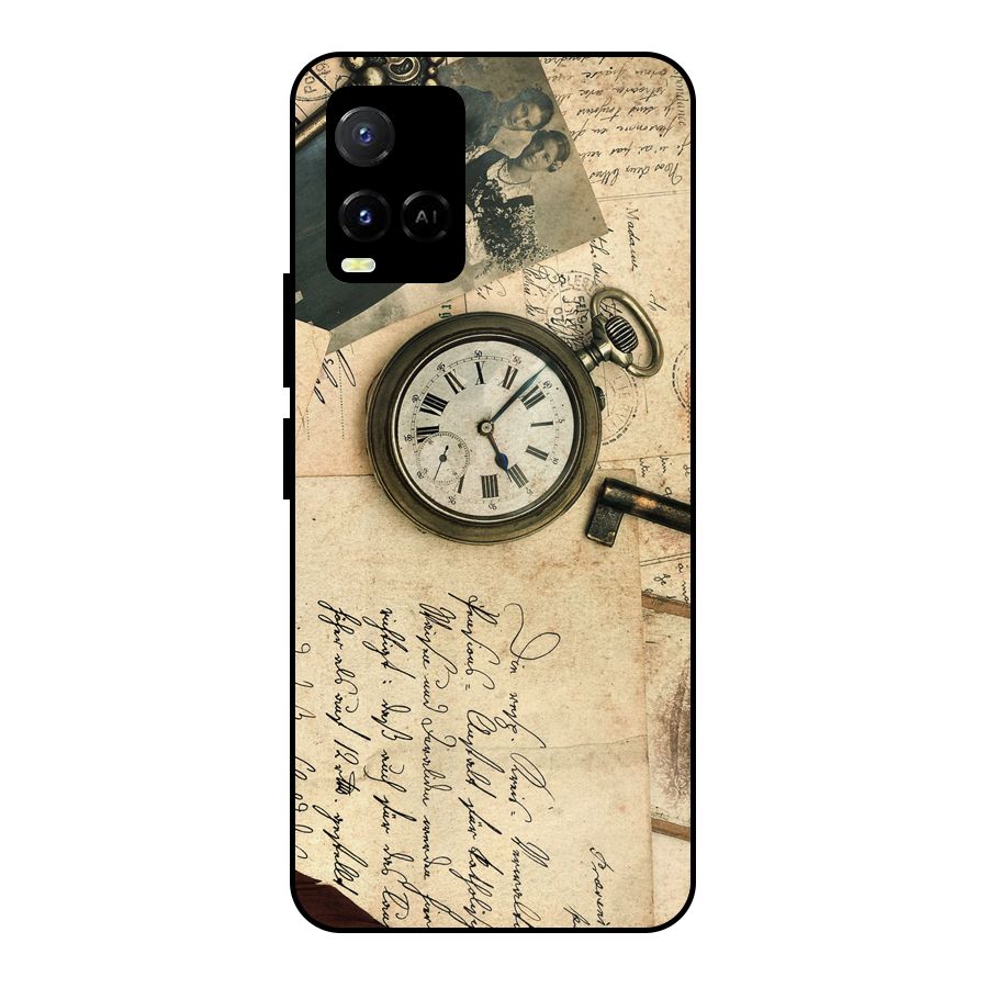 Vintage Post Cards Metal Back Case for Vivo Y21T