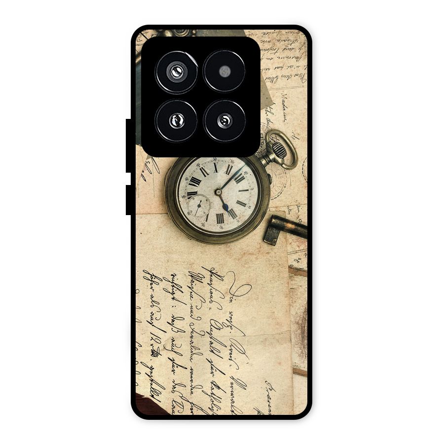 Vintage Post Cards Metal Back Case for Xiaomi 14 Pro