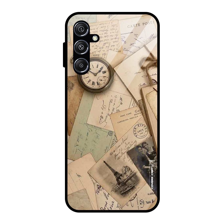 Vintage Postcards Glass Back Case for Galaxy M34 5G