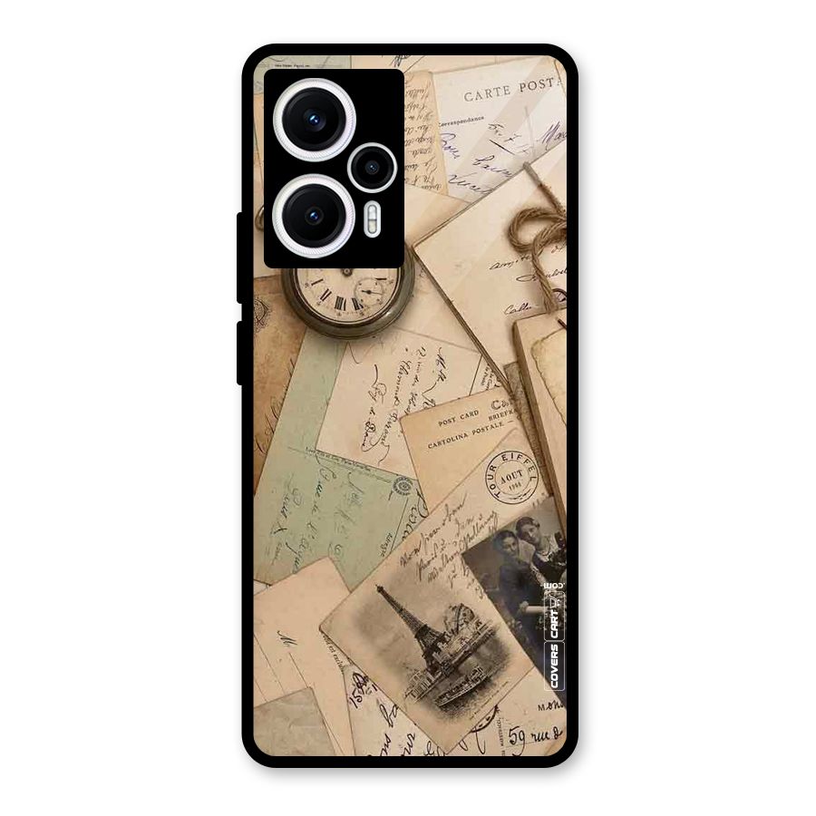 Vintage Postcards Glass Back Case for Poco F5