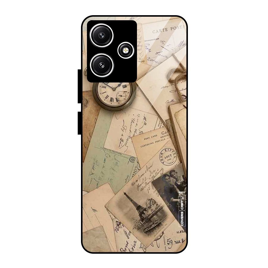 Vintage Postcards Glass Back Case for Poco M6 Pro