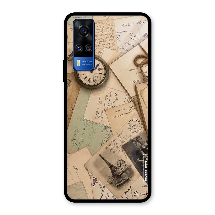 Vintage Postcards Glass Back Case for Vivo Y31