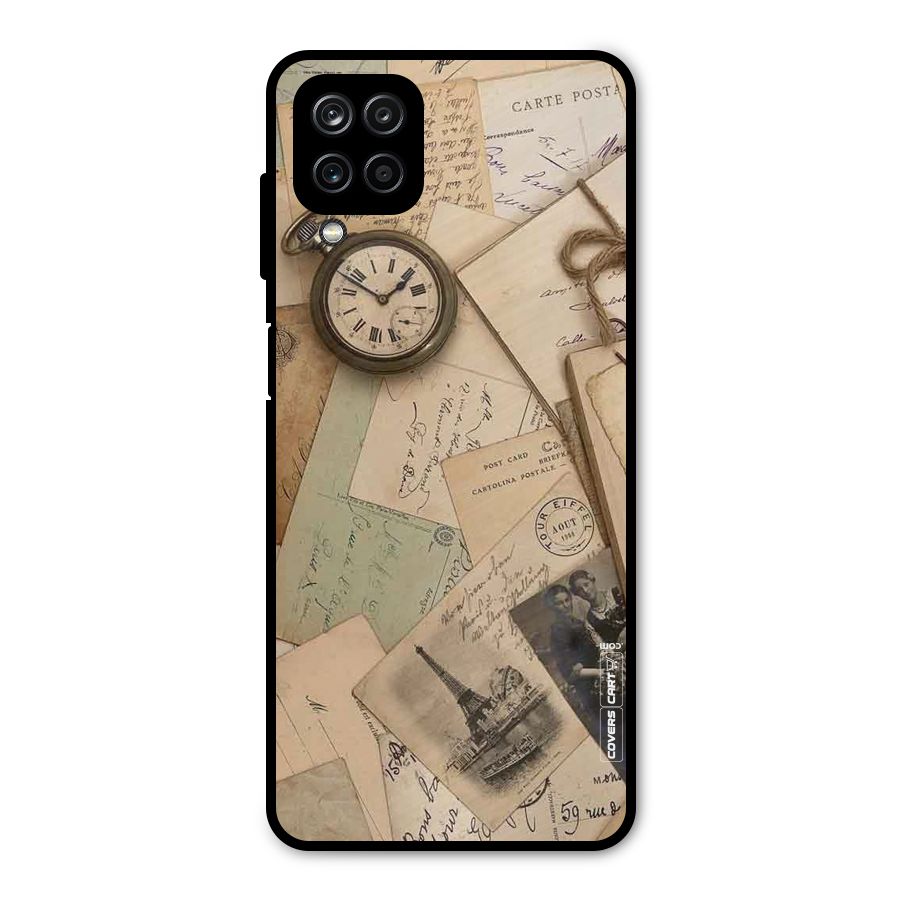 Vintage Postcards Metal Back Case for Galaxy A12
