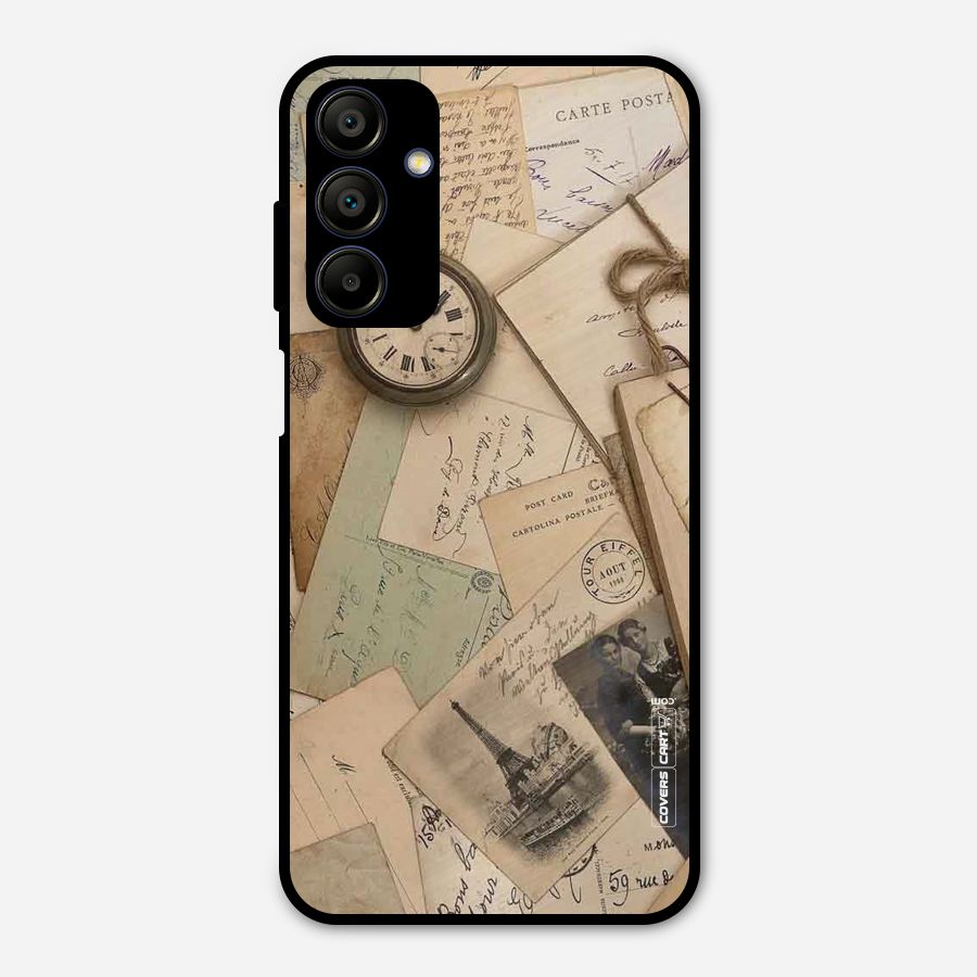 Vintage Postcards Metal Back Case for Galaxy A15 5G