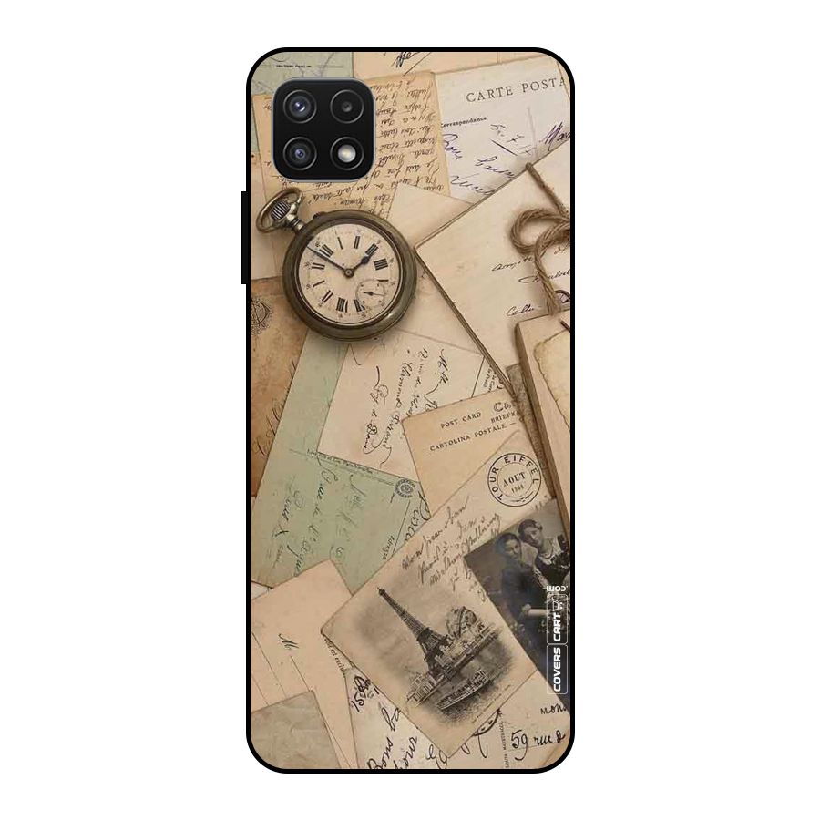 Vintage Postcards Metal Back Case for Galaxy A22 5G