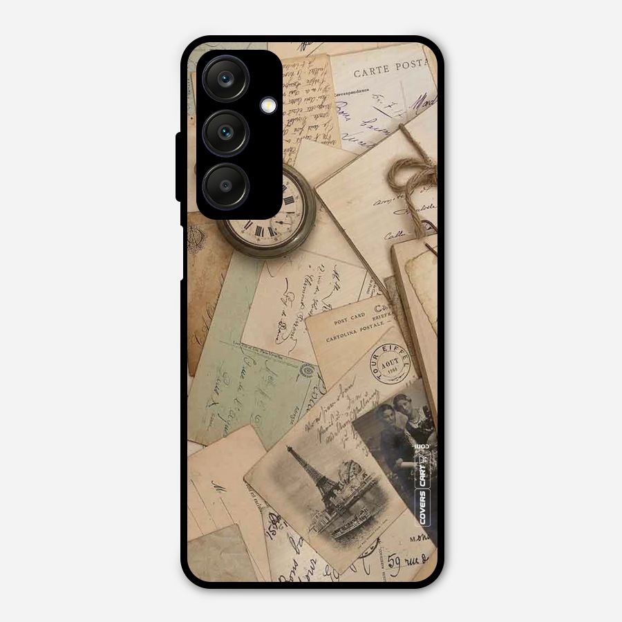 Vintage Postcards Metal Back Case for Galaxy A25 5G