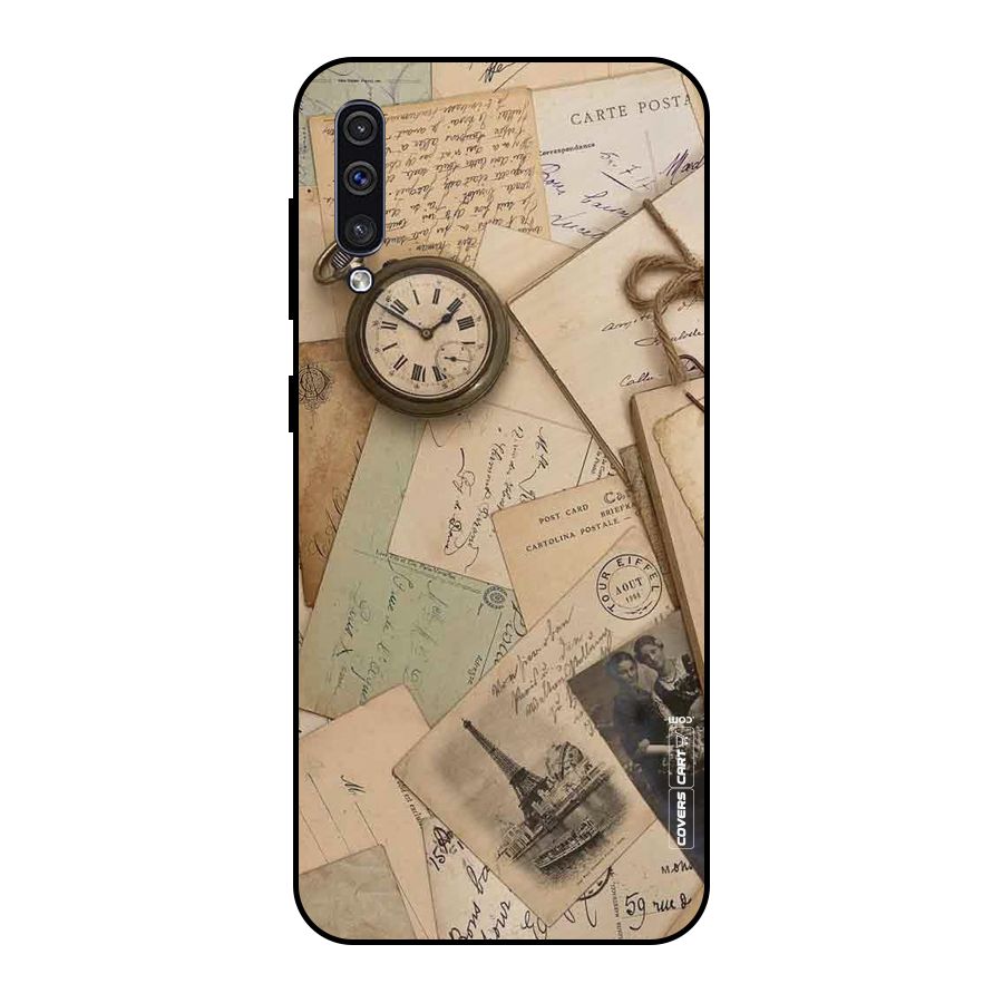 Vintage Postcards Metal Back Case for Galaxy A50