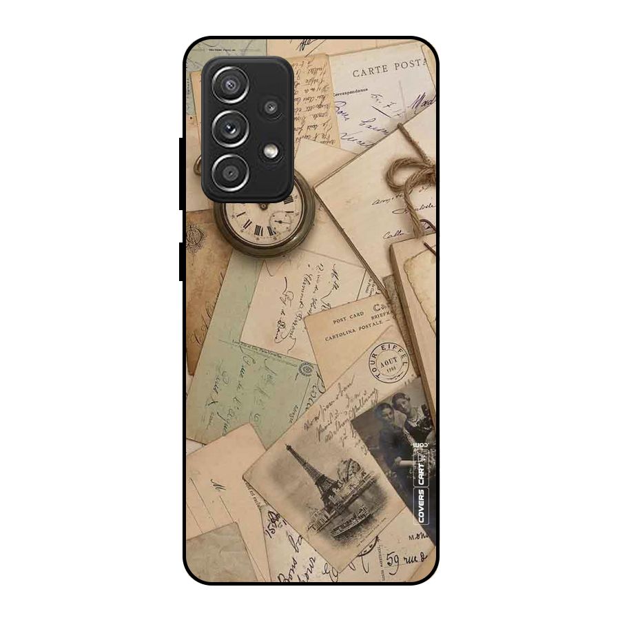 Vintage Postcards Metal Back Case for Galaxy A52