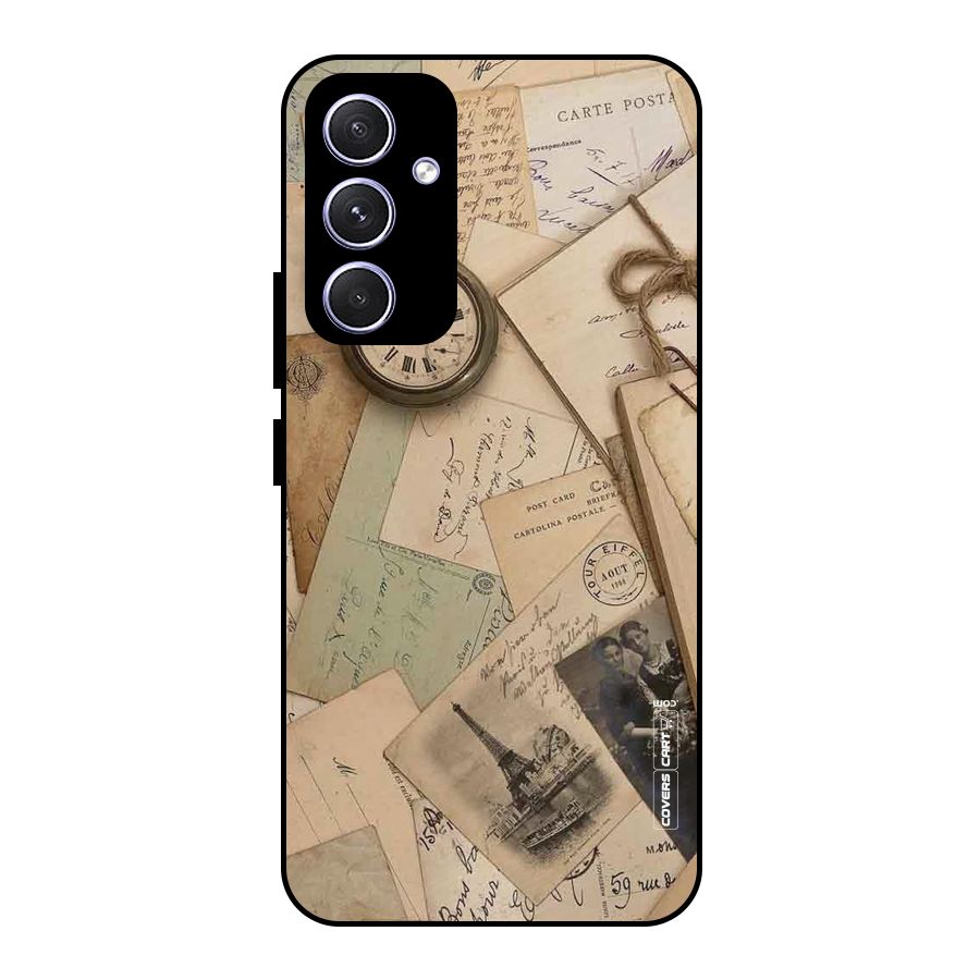 Vintage Postcards Metal Back Case for Galaxy A54