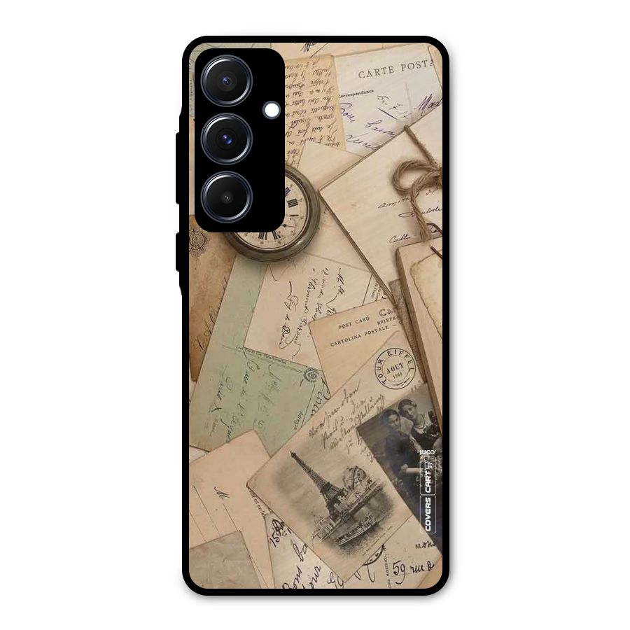Vintage Postcards Metal Back Case for Galaxy A55