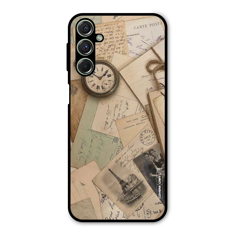 Vintage Postcards Metal Back Case for Galaxy F34