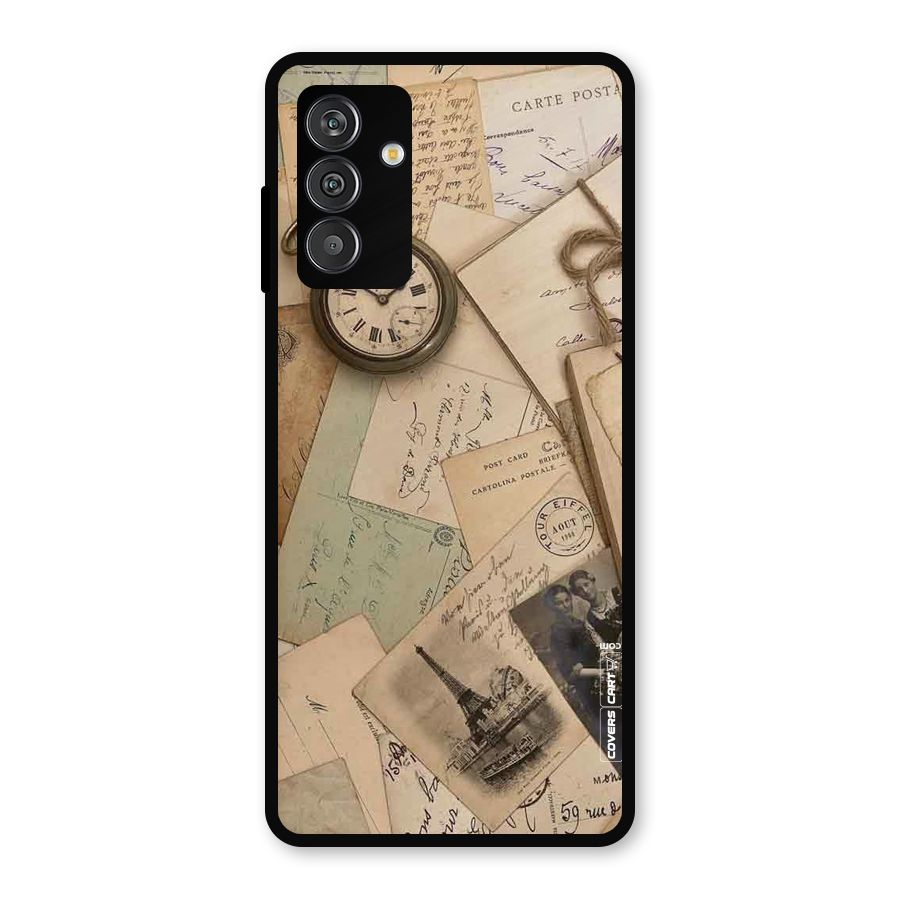 Vintage Postcards Metal Back Case for Galaxy M13